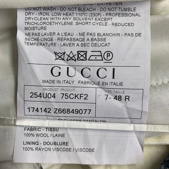 GUCCI Size 38 Black White Blue Glenplaid Wool Notch Lapel Suit - Picture 12 of 13